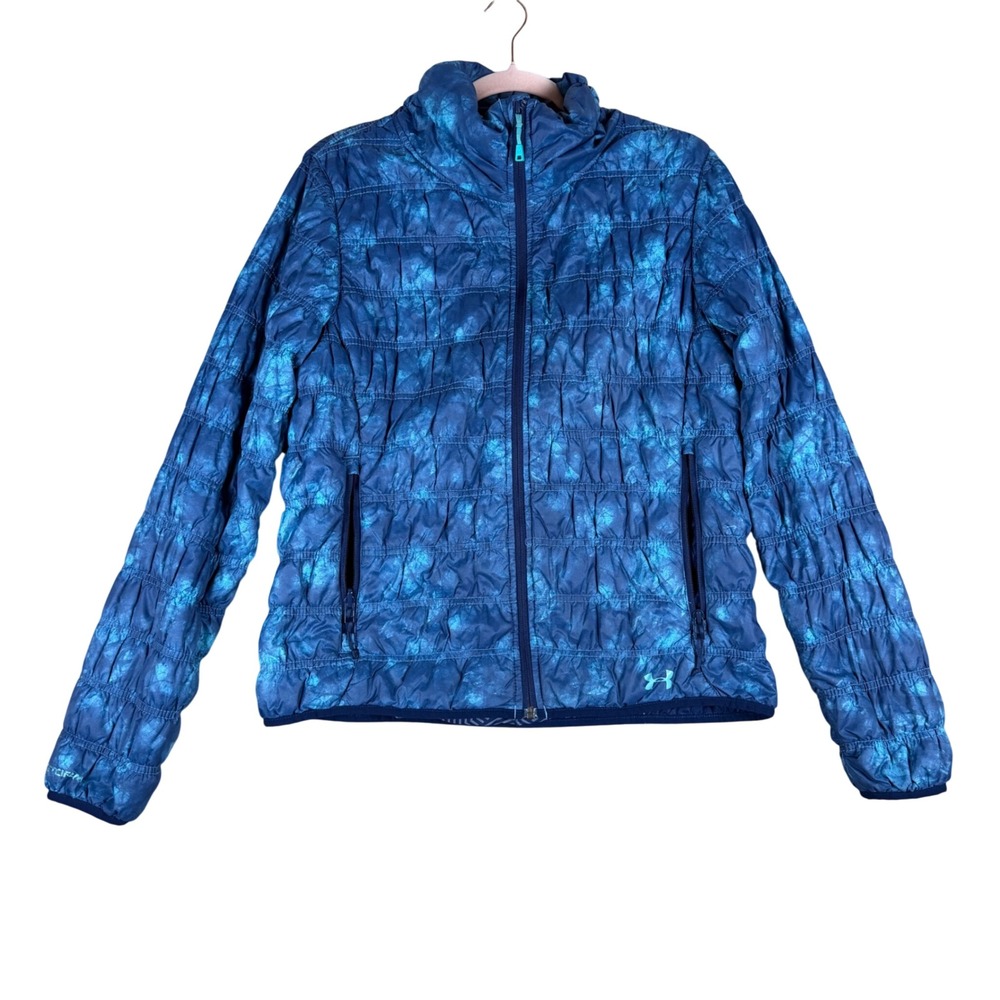 Under Armour X Storm ColdGear Infrared Womens L PrimaLoft Puffer Blue Tie Dye